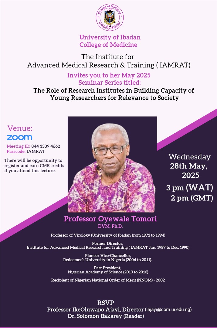 IAMRAT MONTHLY LECTURE SERIES FOR MAY, 2025  